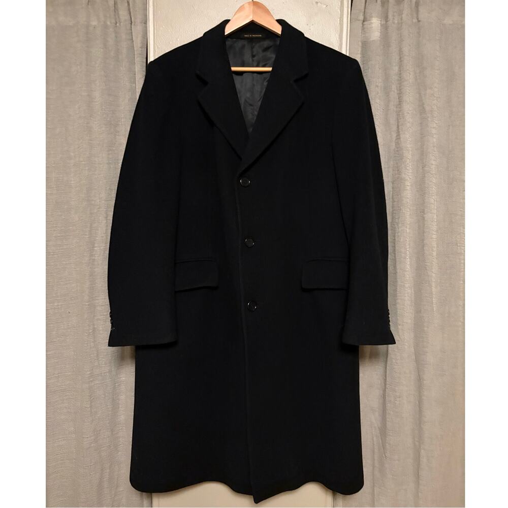 Christian St. John Wool & Cashmere Overcoat | 42R | Navy | Vintage